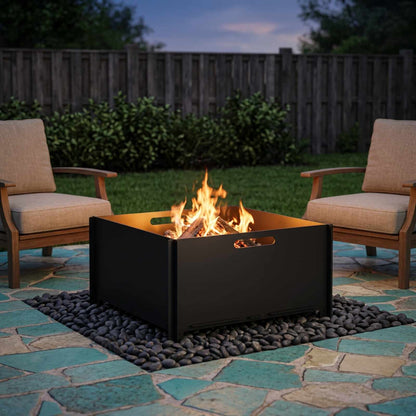 vidaXL Fire Pit Black 60 x 60 x 30 cm Steel 1