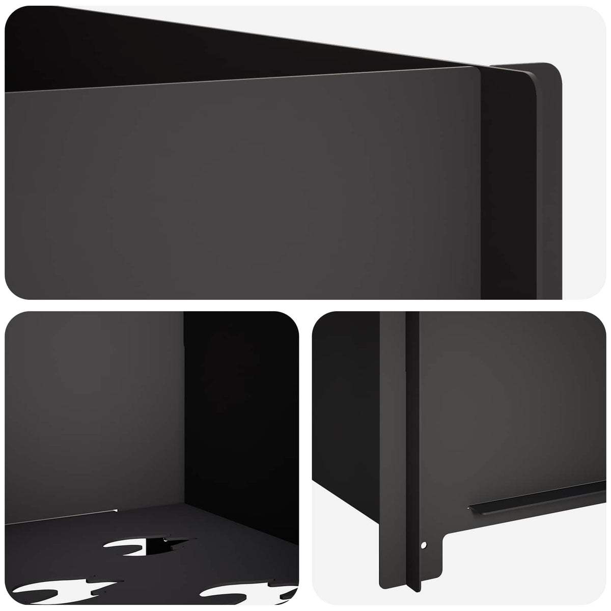 vidaXL Fire Pit Black 60 x 60 x 30 cm Steel 6