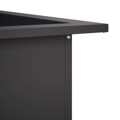 vidaXL Fire Pit Ring Black 80 x 80 x 25 cm Steel 6