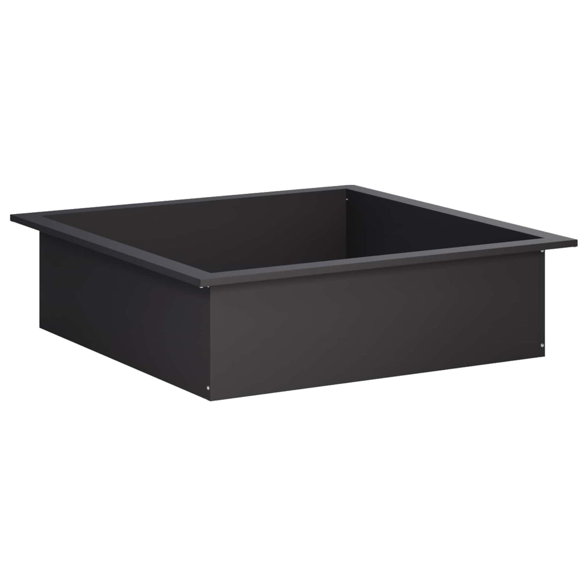vidaXL Fire Pit Ring Black 80 x 80 x 25 cm Steel 2