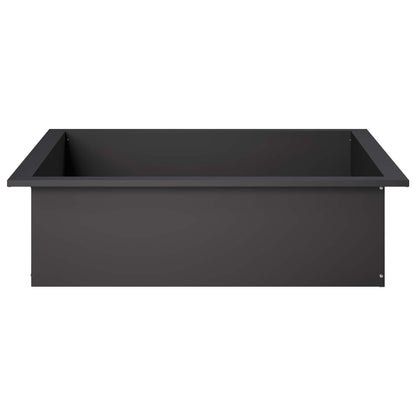 vidaXL Fire Pit Ring Black 80 x 80 x 25 cm Steel 4