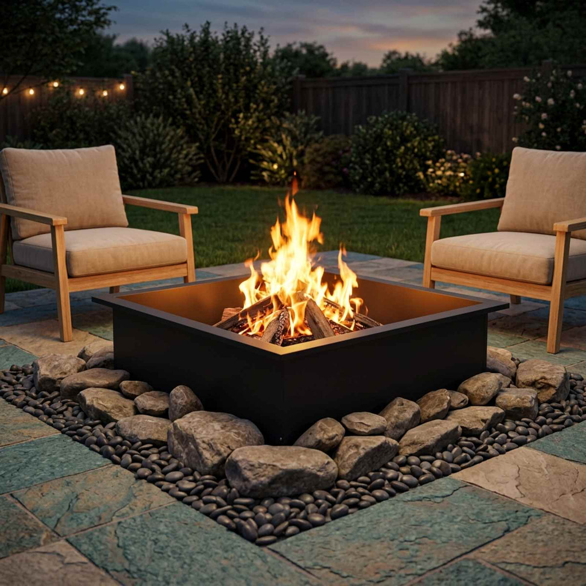 vidaXL Fire Pit Ring Black 90 x 90 x 25 cm Steel 1