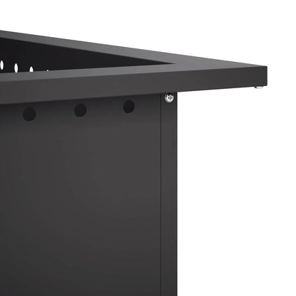 vidaXL Fire Pit Ring Black 80 x 80 x 25 cm Steel 6