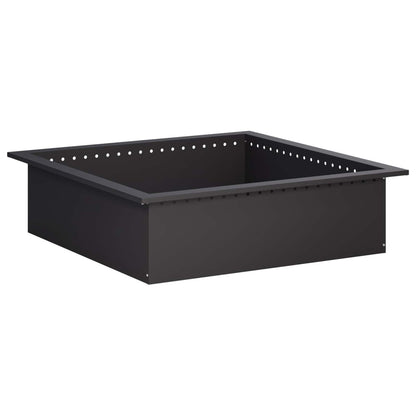 vidaXL Fire Pit Ring Black 80 x 80 x 25 cm Steel 2