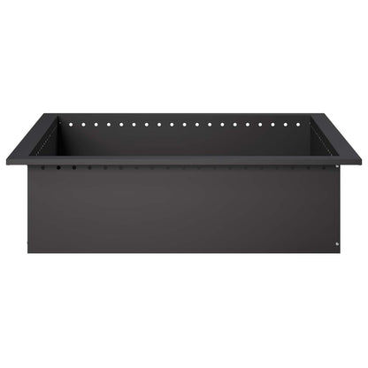 vidaXL Fire Pit Ring Black 80 x 80 x 25 cm Steel 4