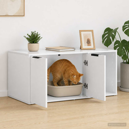 vidaXL Cat Crate Furniture White 100 x 49 x 45 cm Engineered Wood 4