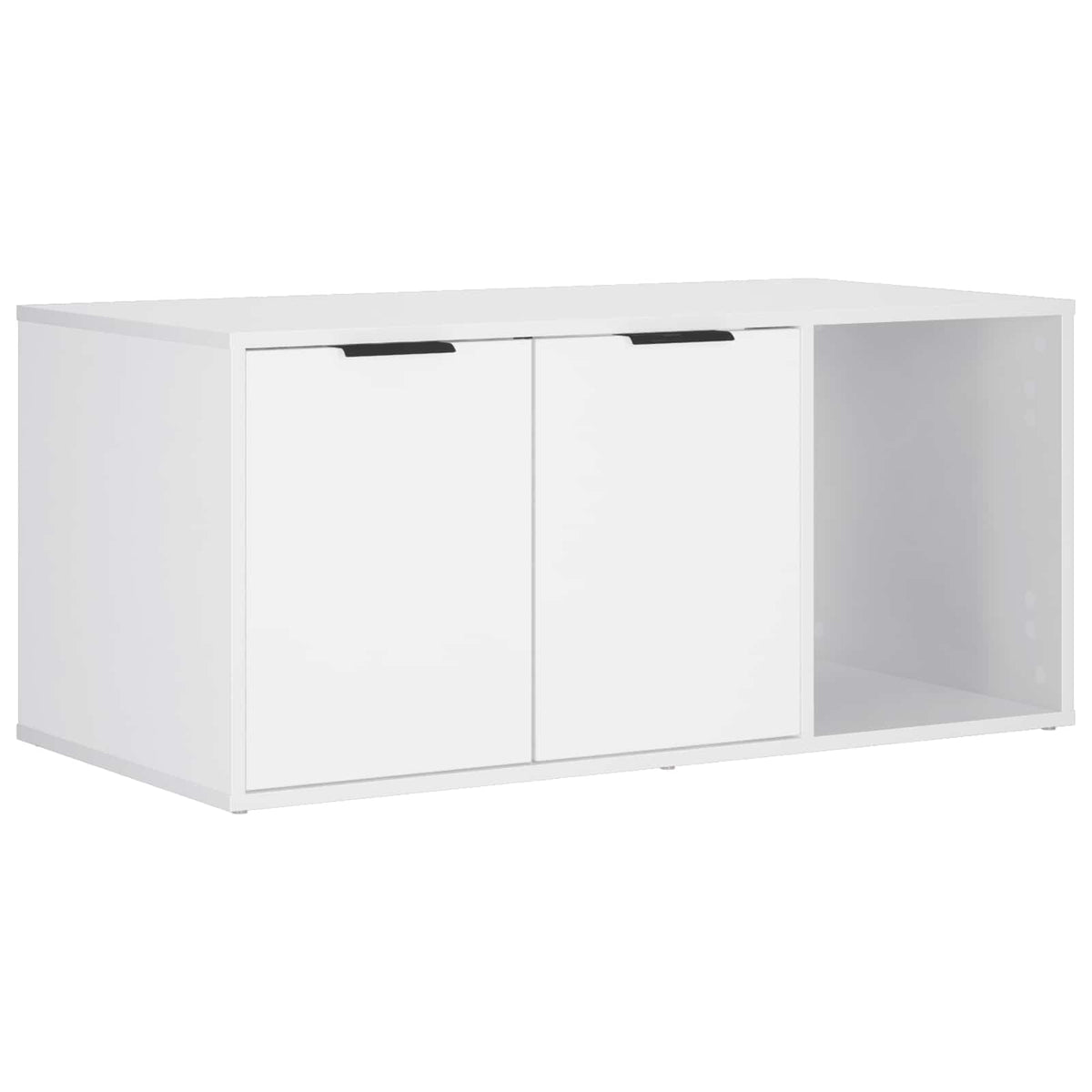 Cat Litter Box Enclosure Engineered Wood Right-side door Height 45 cm White 100 cm 49 cm