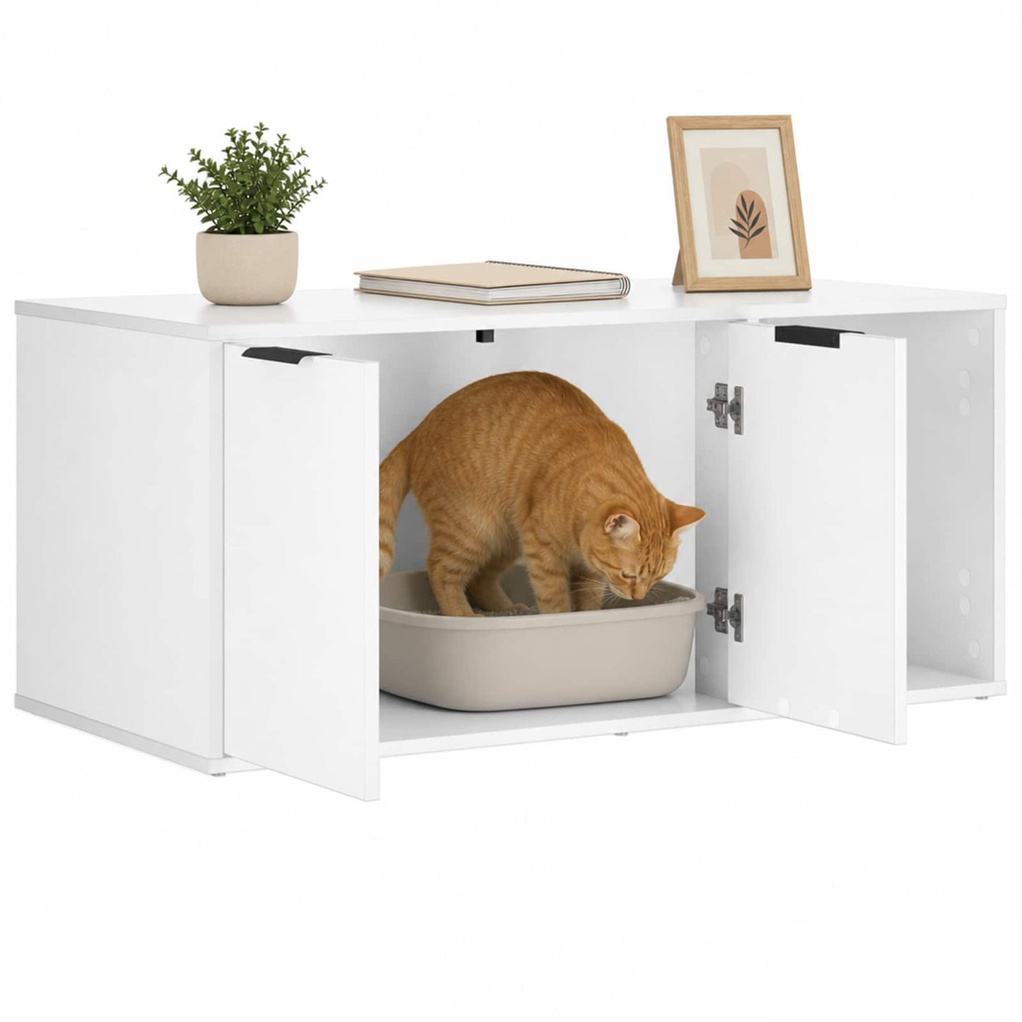 vidaXL Cat Crate Furniture White 100 x 49 x 45 cm Engineered Wood 3