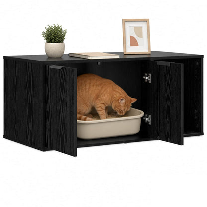 vidaXL Cat Crate Furniture Black Oak 100 x 49 x 45 cm Engineered Wood 3