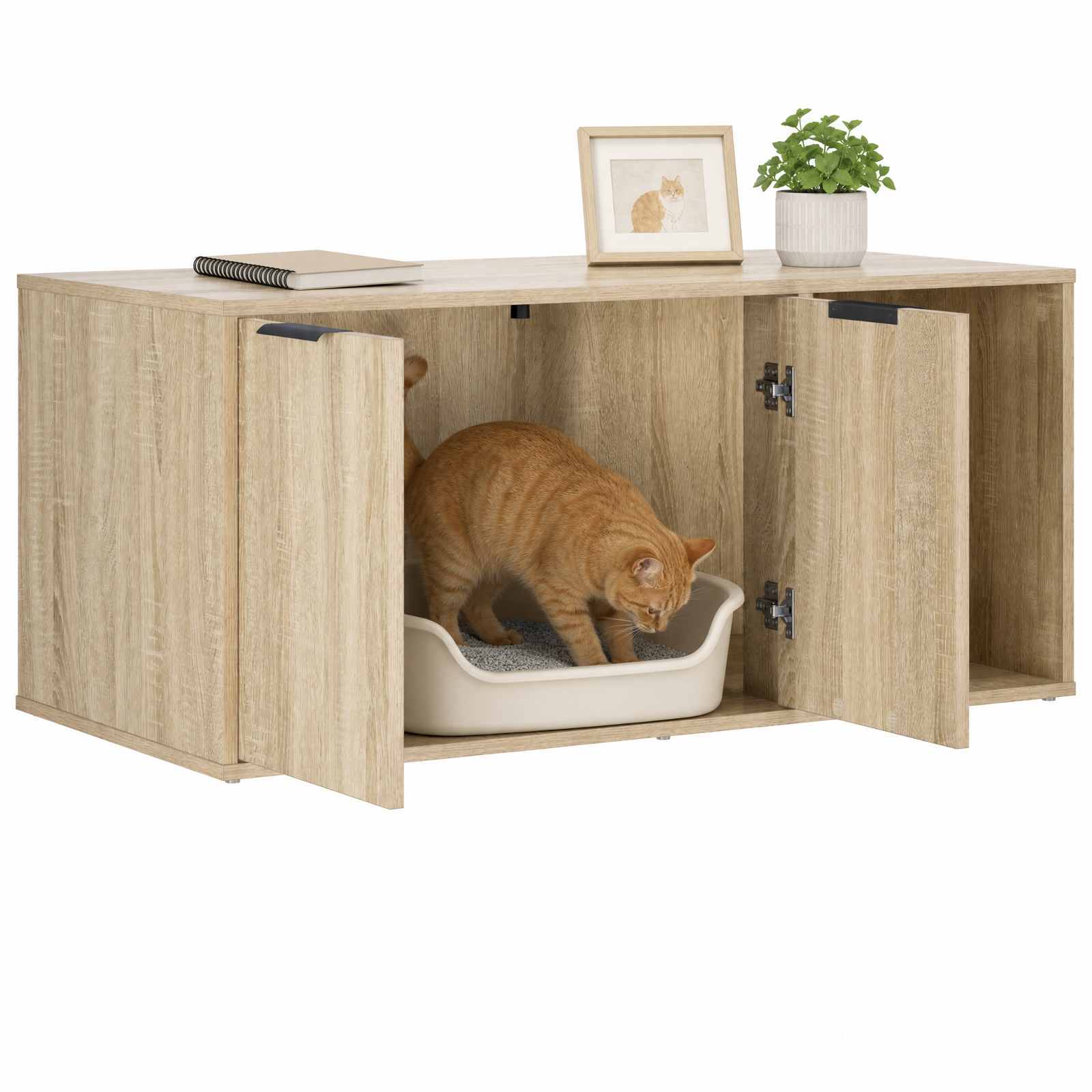 vidaXL Cat Crate Furniture Sonoma Oak 100 x 49 x 45 cm Engineered Wood 3