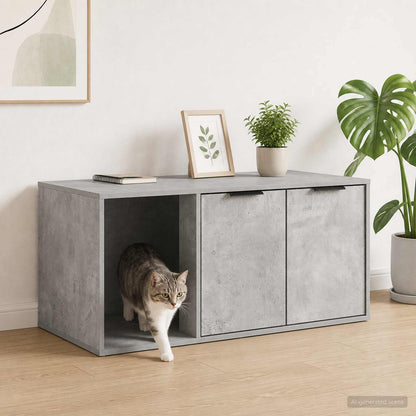 vidaXL Cat Crate Furniture Concrete Grey 100 x 49 x 45 cm 1