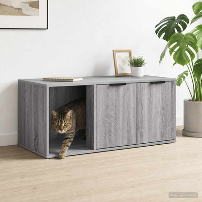 vidaXL Cat Crate Furniture Grey Sonoma 100 x 49 x 45 cm 1