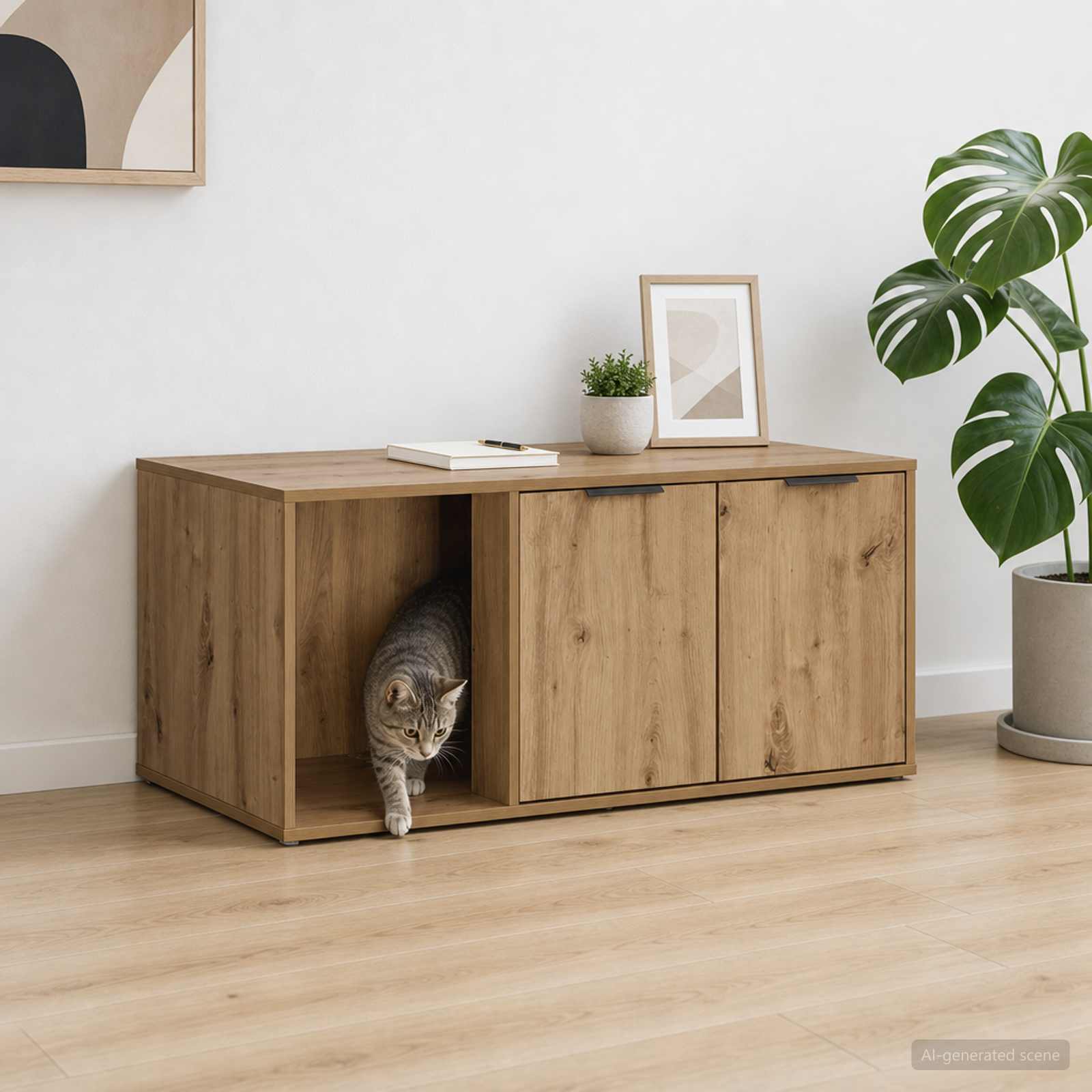 vidaXL Cat Crate Furniture Artisan Oak 100 x 49 x 45 cm 1
