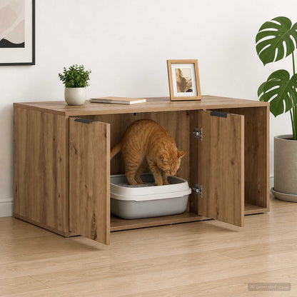 vidaXL Cat Crate Furniture Artisan Oak 100 x 49 x 45 cm 4