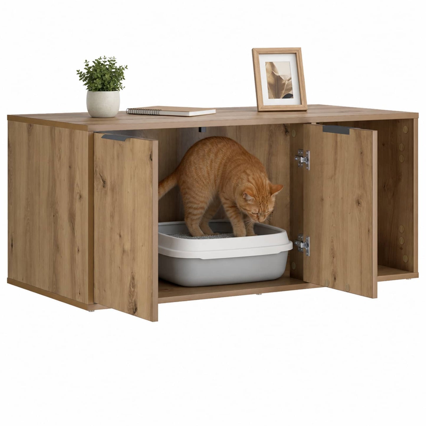 vidaXL Cat Crate Furniture Artisan Oak 100 x 49 x 45 cm 3