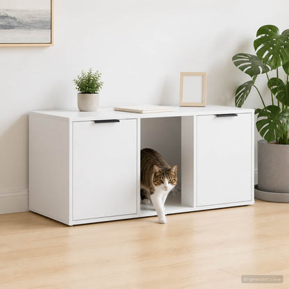 vidaXL Cat Crate Furniture White 100 x 49 x 45 cm Engineered Wood 1
