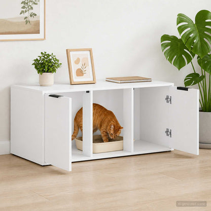 vidaXL Cat Crate Furniture White 100 x 49 x 45 cm Engineered Wood 4