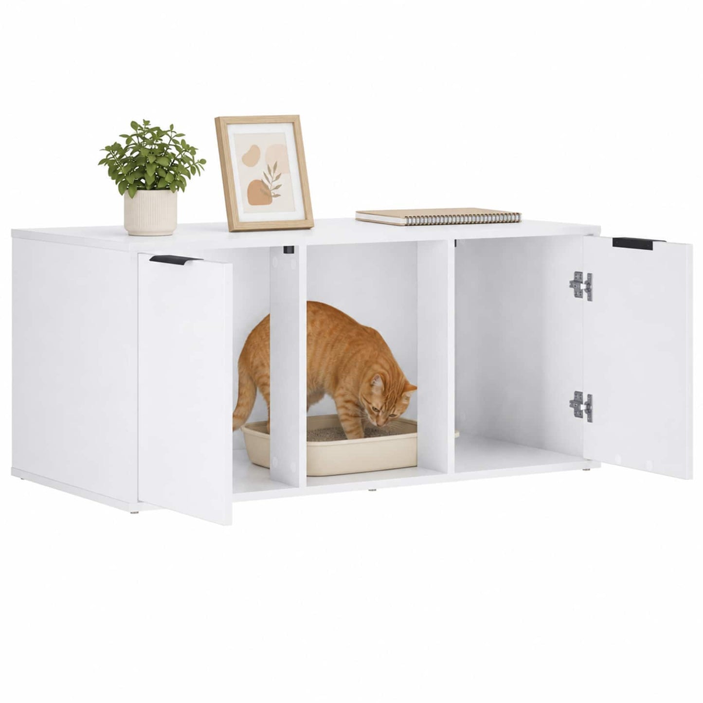 vidaXL Cat Crate Furniture White 100 x 49 x 45 cm Engineered Wood 3