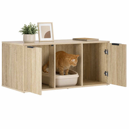 vidaXL Cat Crate Furniture Sonoma Oak 100 x 49 x 45 cm Engineered Wood 3