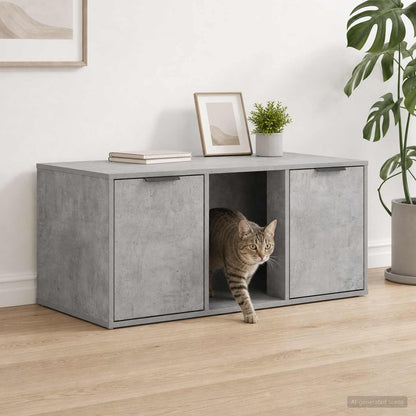 vidaXL Cat Crate Furniture Concrete Grey 100 x 49 x 45 cm 1