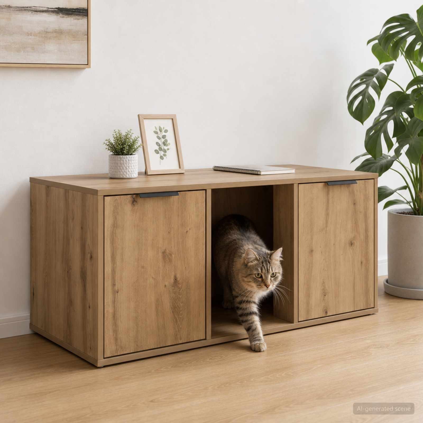 vidaXL Cat Crate Furniture Artisan Oak 100 x 49 x 45 cm 1