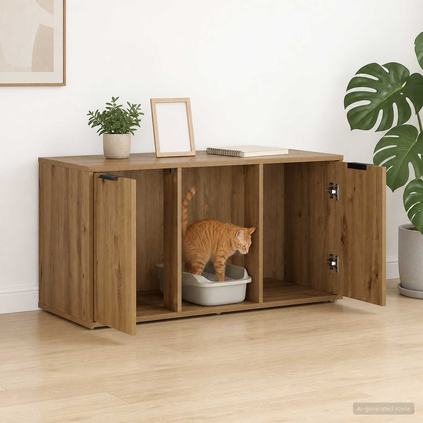vidaXL Cat Crate Furniture Artisan Oak 100 x 49 x 45 cm 4