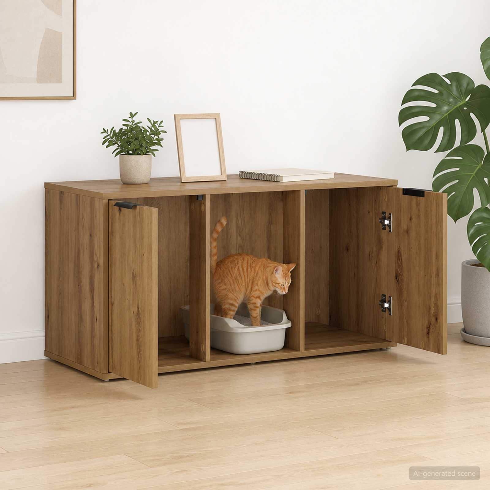 vidaXL Cat Crate Furniture Artisan Oak 100 x 49 x 45 cm 4