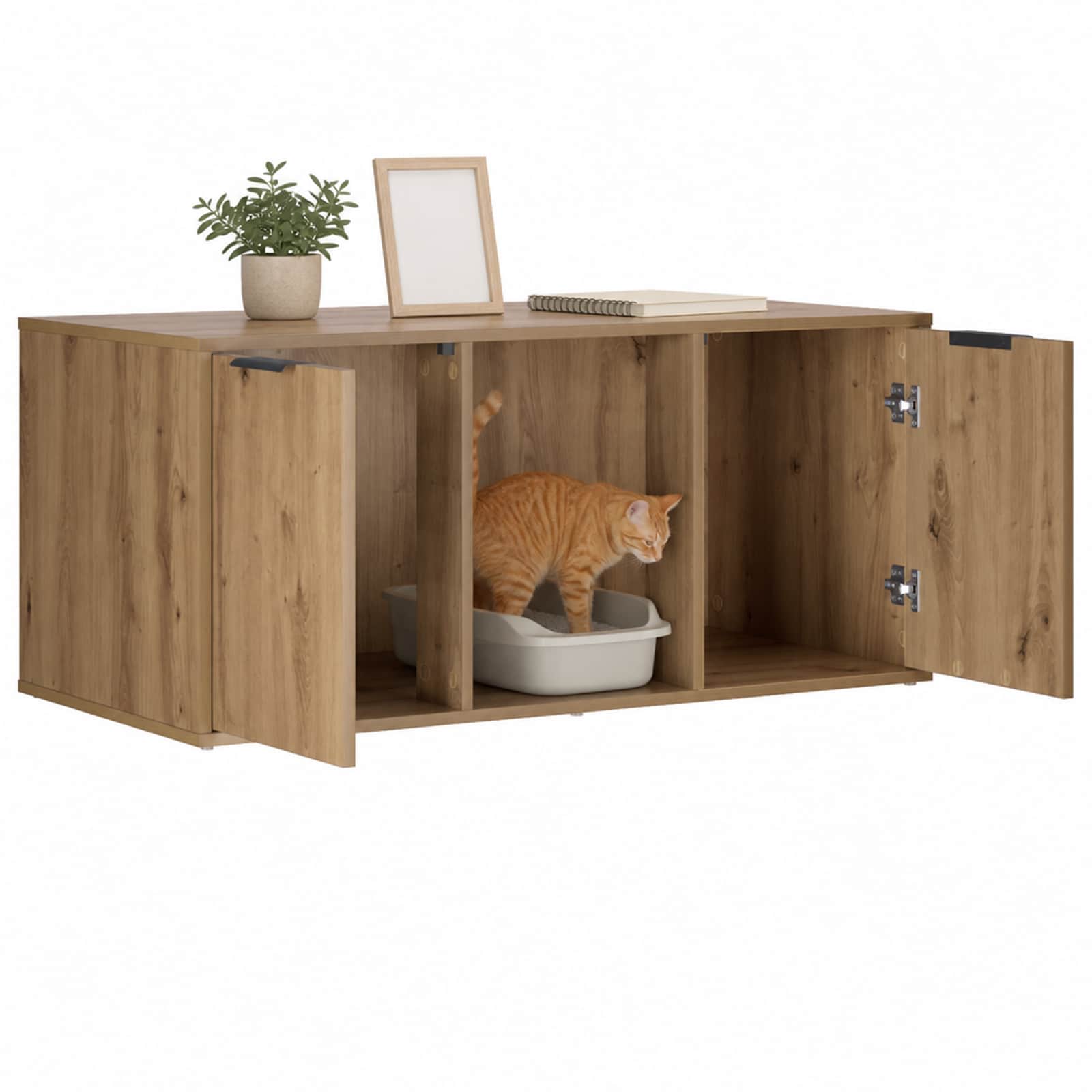 vidaXL Cat Crate Furniture Artisan Oak 100 x 49 x 45 cm 3
