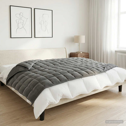 vidaXL Weighted Blanket Anthracite 150 x 200 cm 11 kg 100% Cotton 205T 1