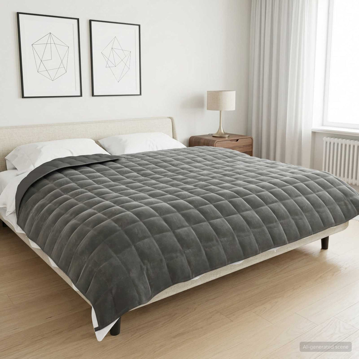 vidaXL Weighted Blanket Anthracite 200 x 225 cm 9 kg 100% Cotton 205T 1