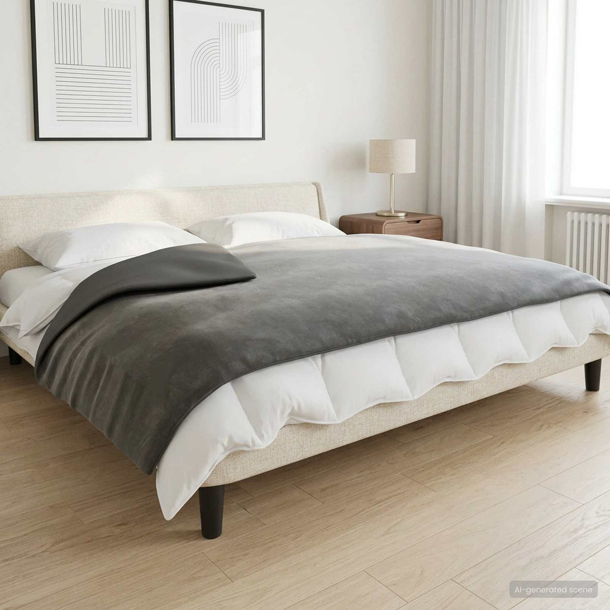 Weighted Blanket 100% Cotton 205T Anthracite Length 200 cm 138 cm 10 kg