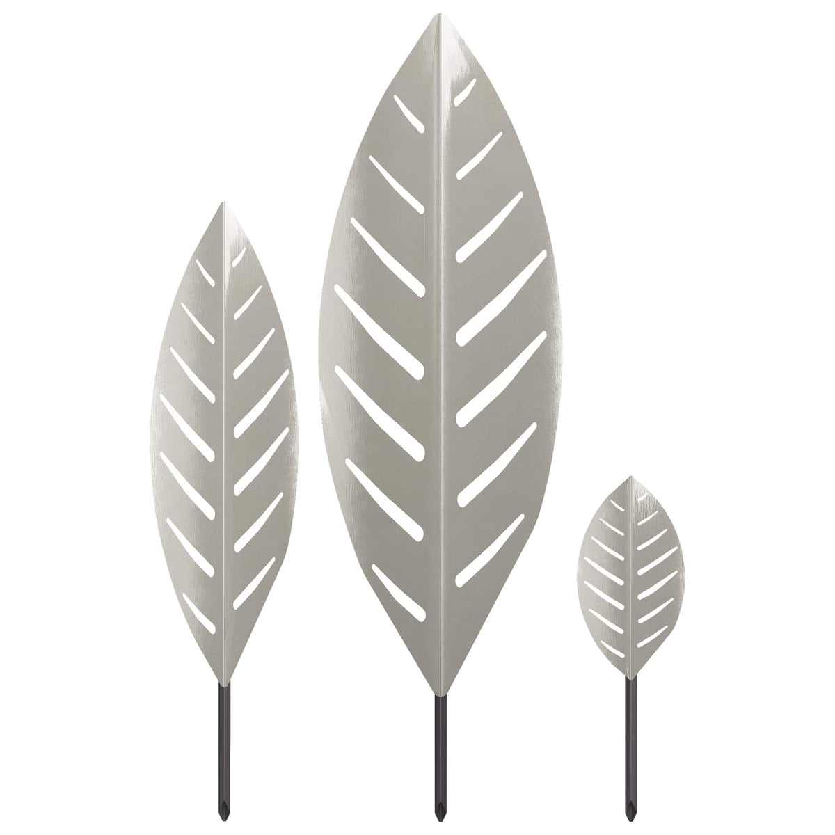 vidaXL Garden Stake 3 pcs 116.5 x 35 x 3 cm Stainless Steel Silver 2