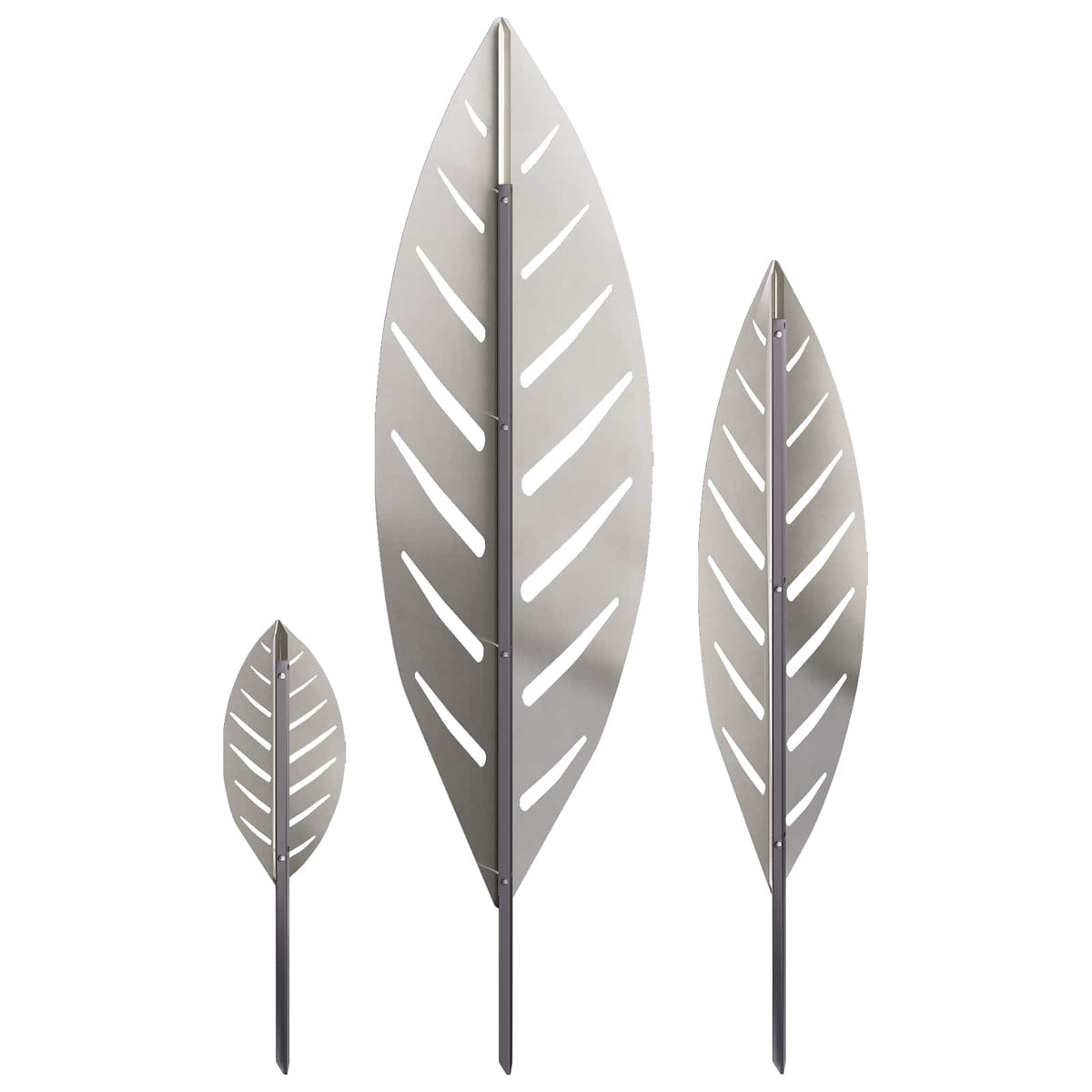 vidaXL Garden Stake 3 pcs 116.5 x 35 x 3 cm Stainless Steel Silver 3