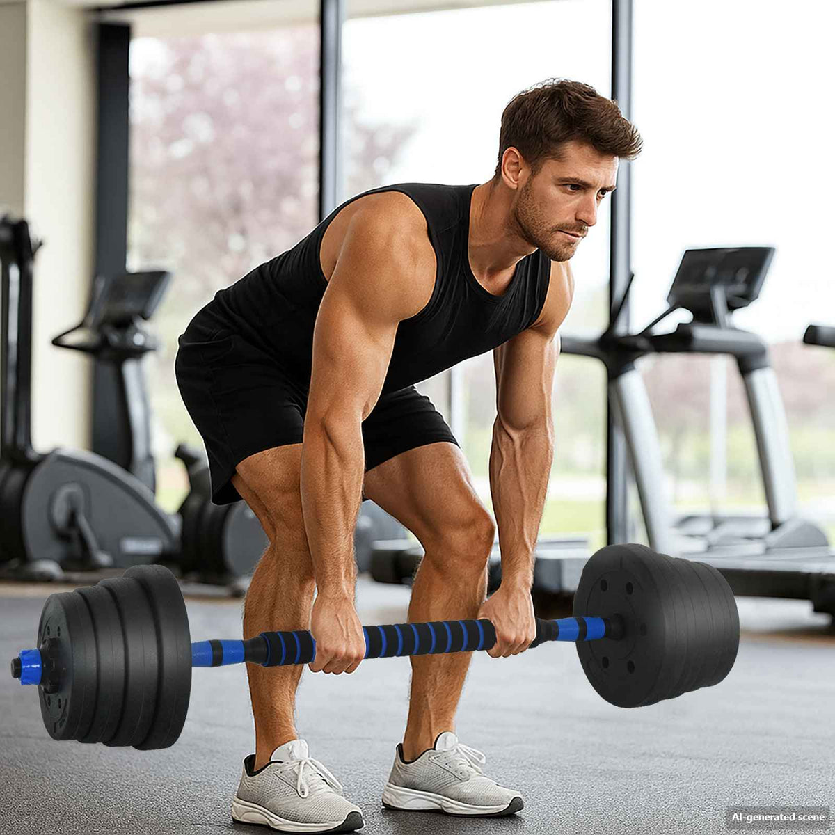 Dumbbell Barbell Black blue adjustable