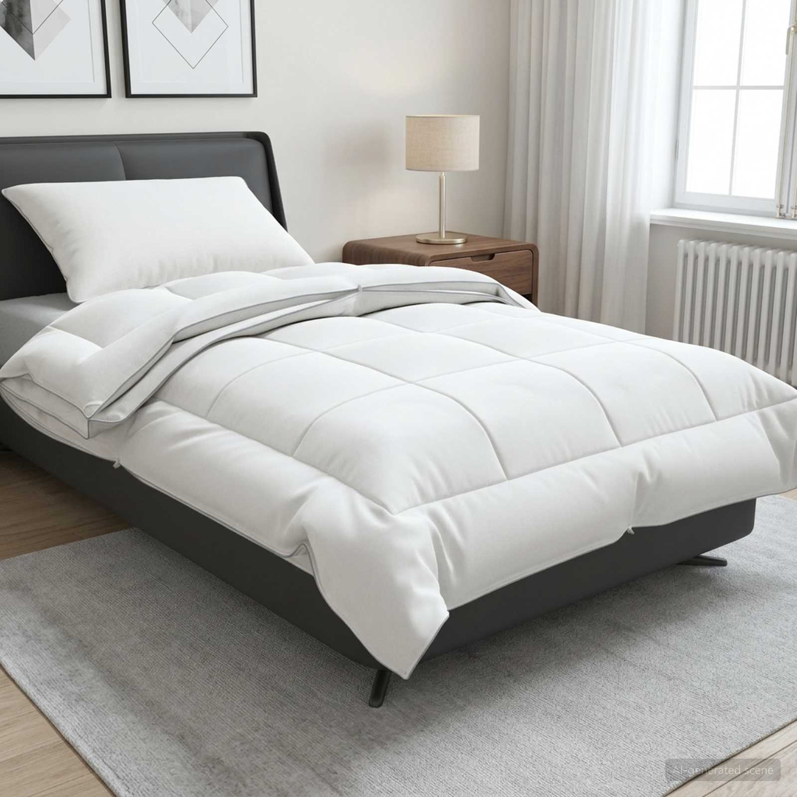 vidaXL Duvet 137x200 cm 4 Seasons 200+300 GSM Australian Wool White 1