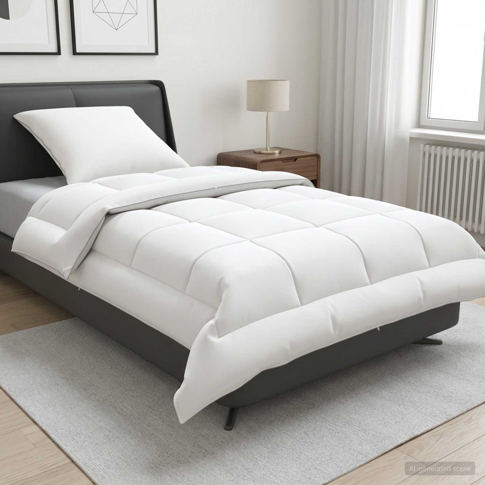 vidaXL Duvet and Pillow Set 2 pcs 152x203 cm Summer 200 GSM Wool White 1