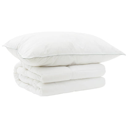vidaXL Duvet and Pillow Set 2 pcs 152x203 cm Summer 200 GSM Wool White 2