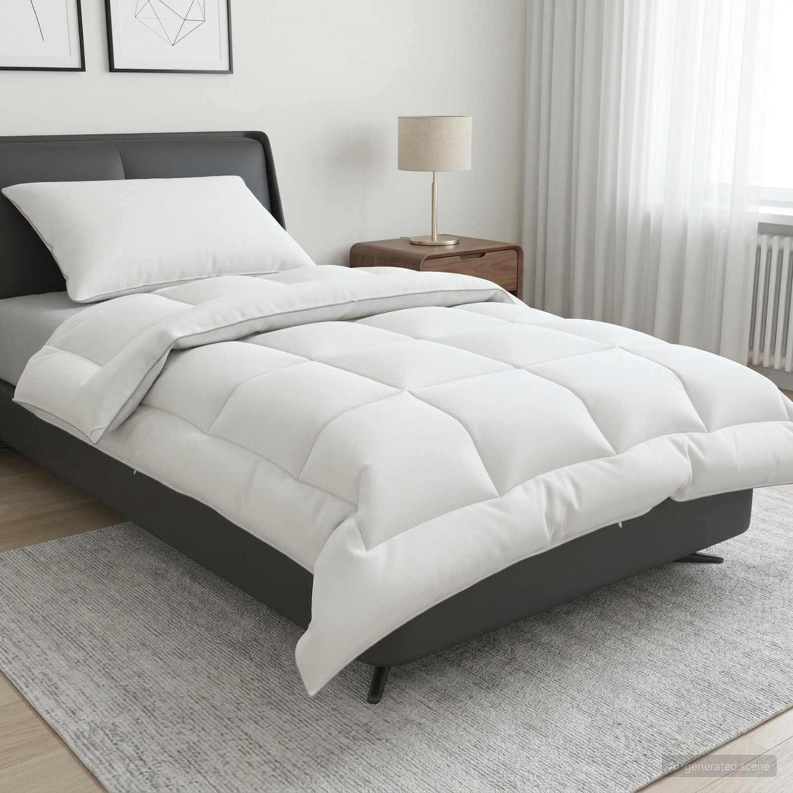 vidaXL Duvet and Pillow Set 2 pcs 140x200 cm 4 Seasons 300 GSM Wool 1