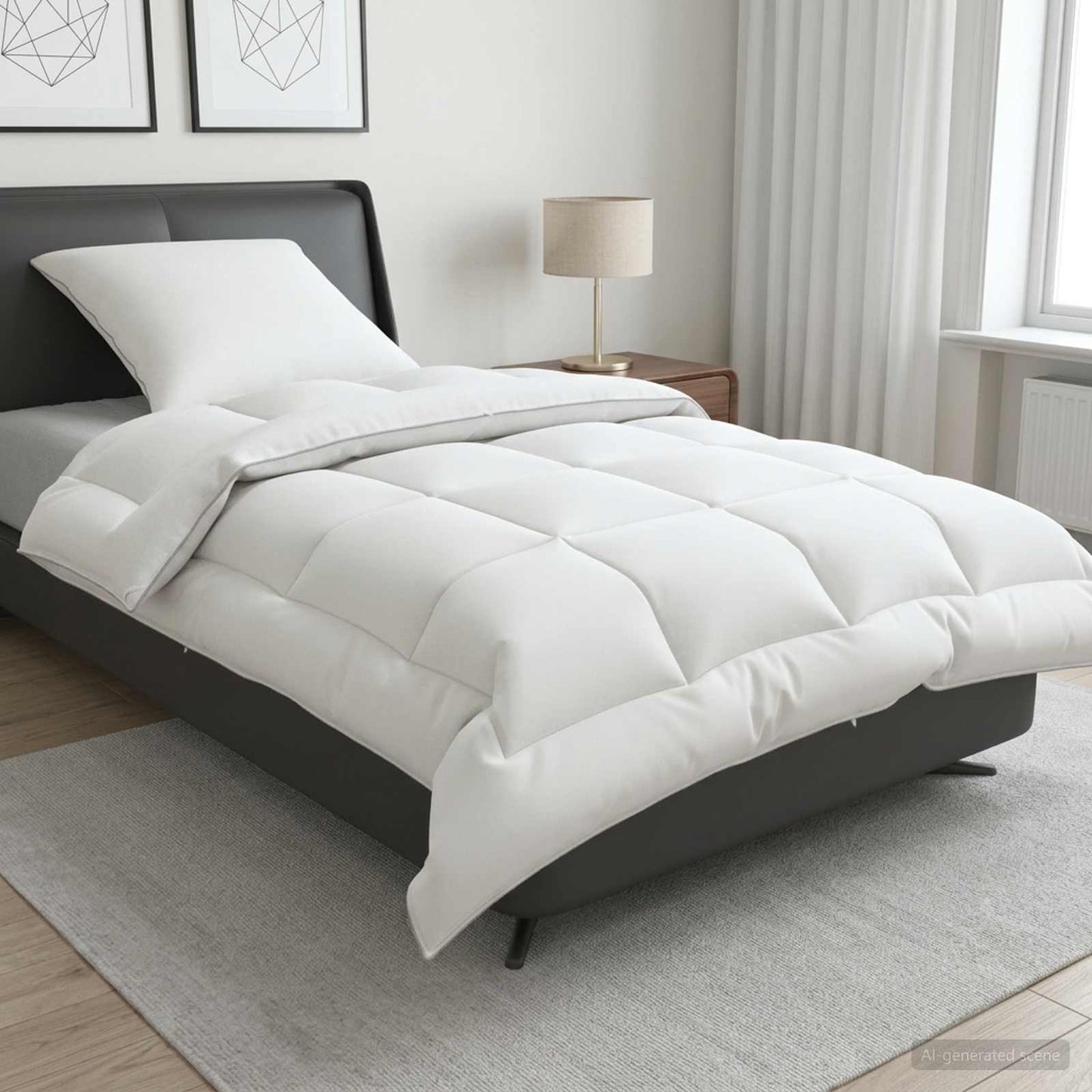 vidaXL Duvet and Pillow Set 2 pcs 152x203 cm 4 Seasons 300 GSM Wool 1