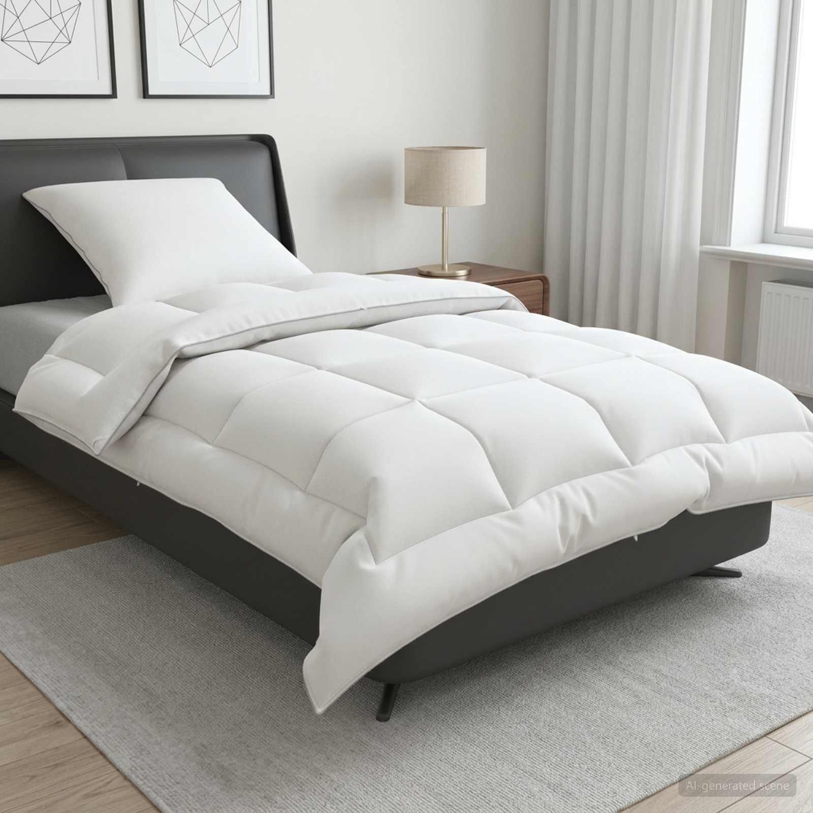 vidaXL Duvet and Pillow Set 2 pcs 155x200 cm 4 Seasons 300 GSM Wool 1