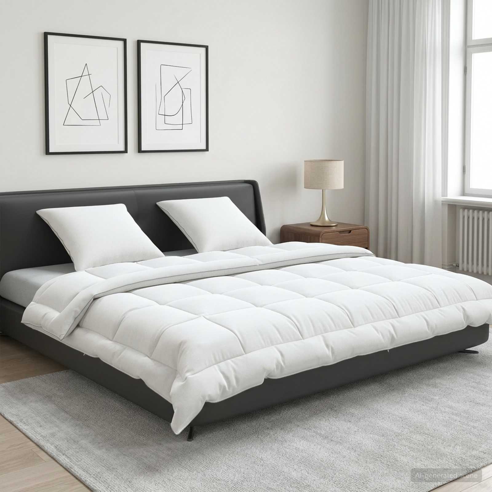 vidaXL Duvet and Pillow Set 3 pcs 200x200 cm Summer 200 GSM Wool White 1