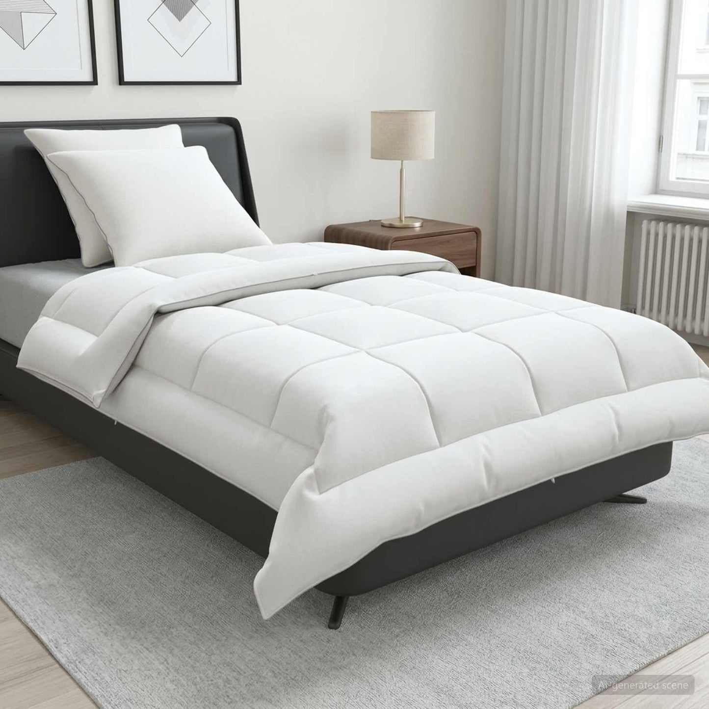 vidaXL Duvet and Pillow Set 3 pcs 155x220 cm Summer 200 GSM Wool White 1