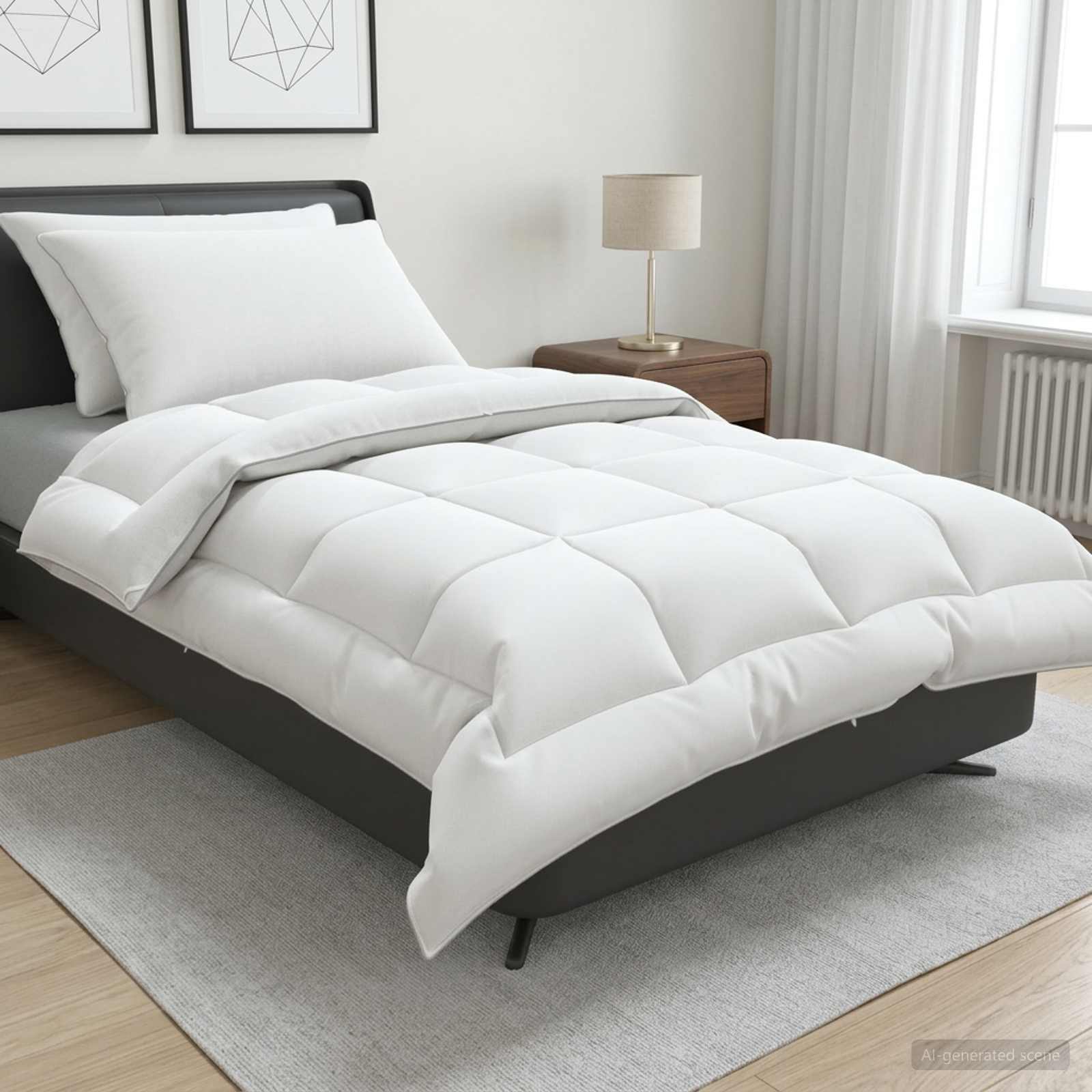 vidaXL Duvet and Pillow Set 3 pcs 135 x 220 cm 4 Seasons 300 GSM Wool 1