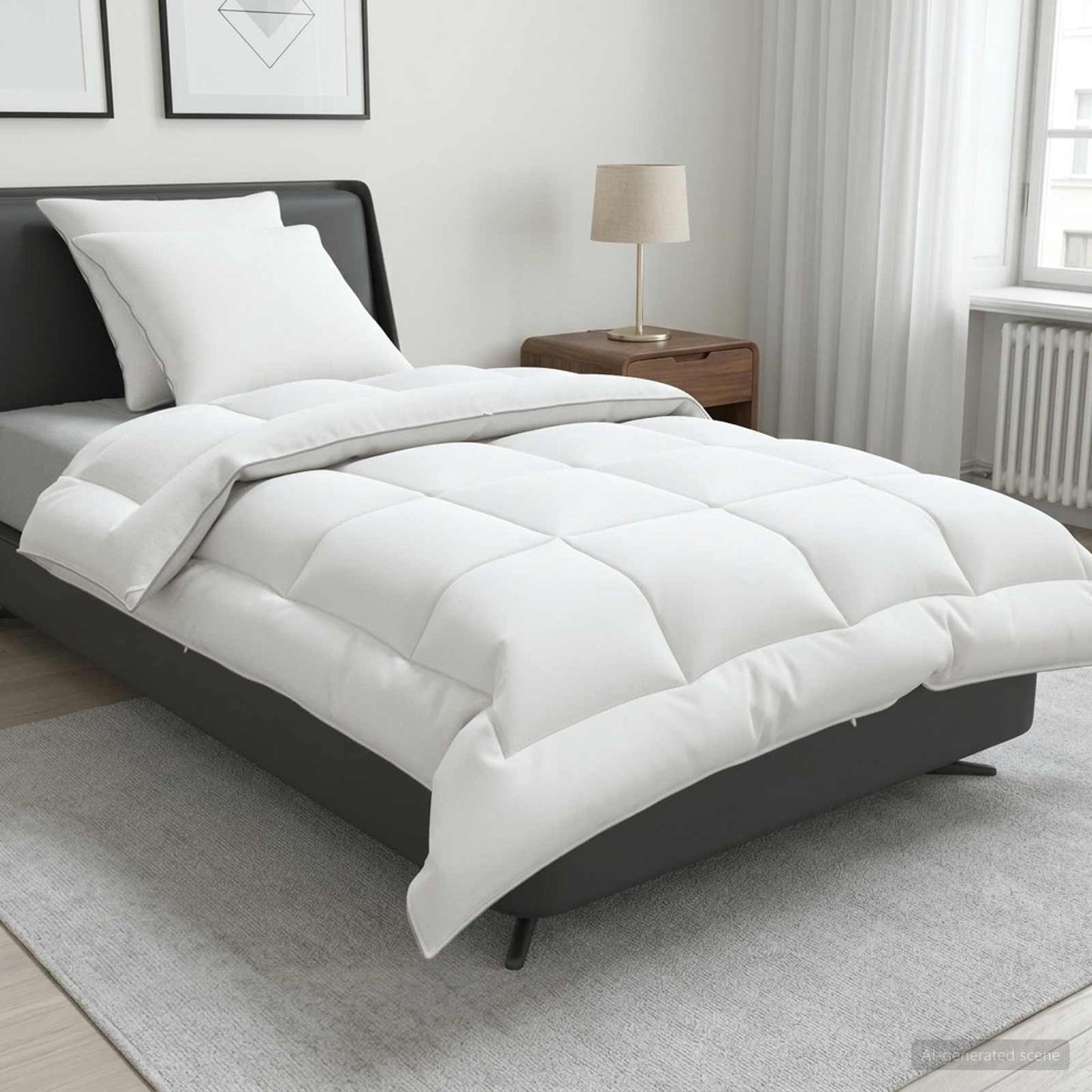 vidaXL Duvet and Pillow Set 3 pcs 135 x 220 cm 4 Seasons 300 GSM Wool 1