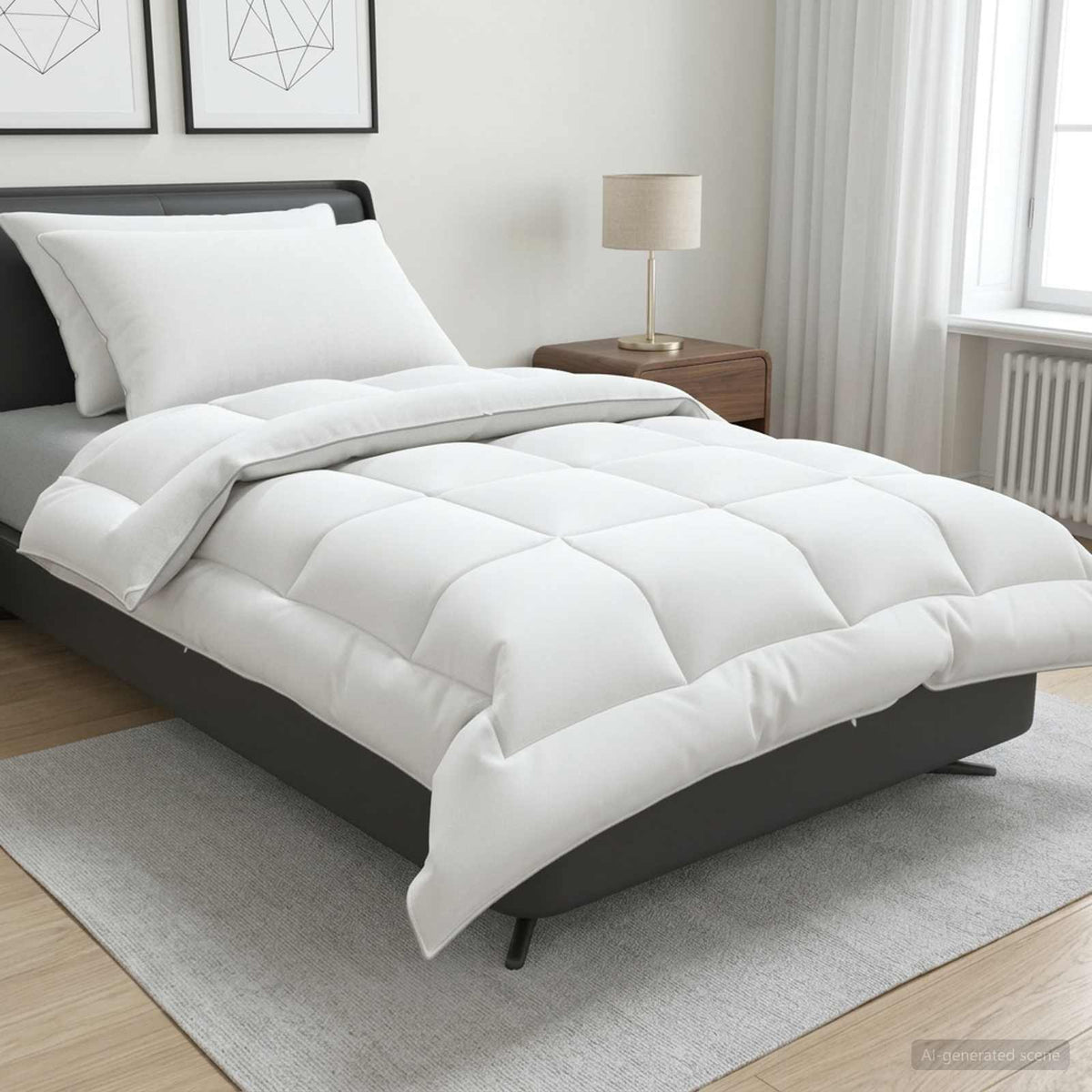 vidaXL Duvet and Pillow Set 3 pcs 155 x 220 cm 4 Seasons 300 GSM Wool 1