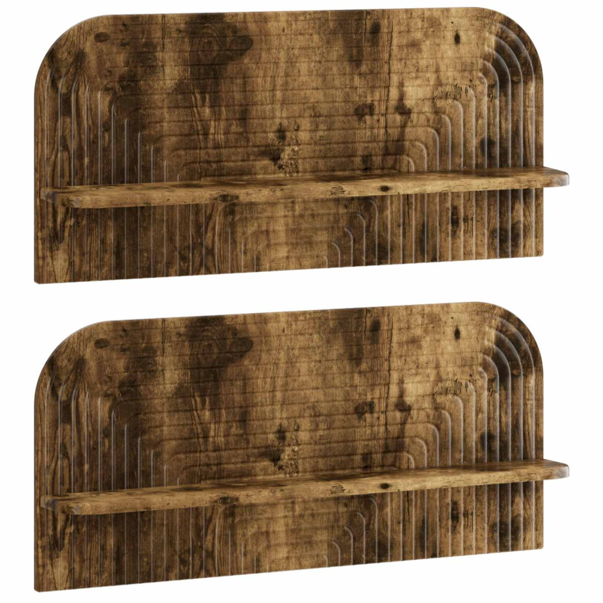 Wall Shelf 2 pcs Smoked Oak