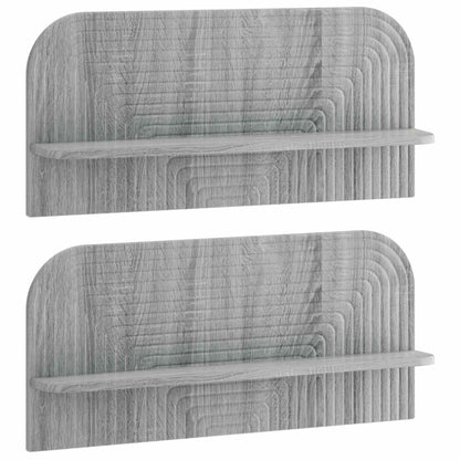 Wall Shelf 2 pcs Grey Sonoma