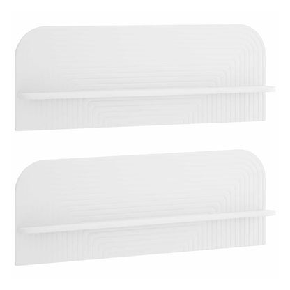 Wall Shelf 2 pcs White Engineered Wood