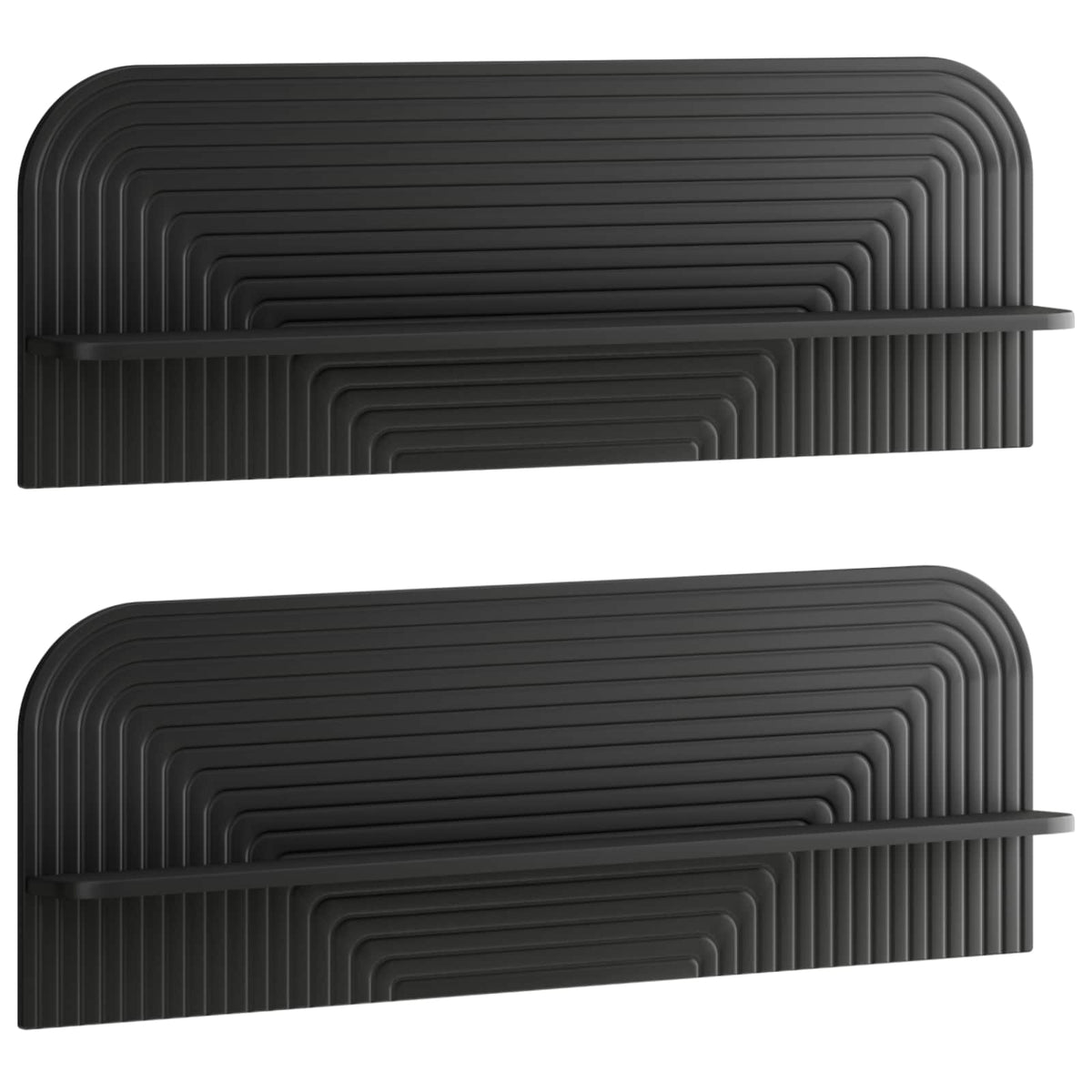 Wall Shelf 2 pcs Black Engineered Wood