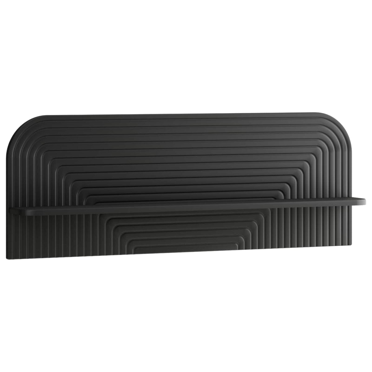 Wall Shelf 2 pcs Black Engineered Wood